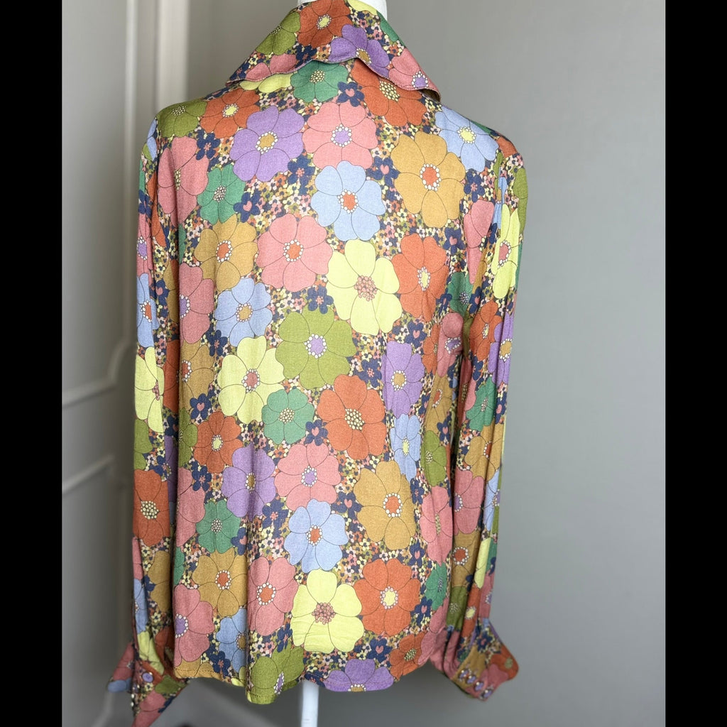 Manoush Floral Print Button-Down Shirt Size 10