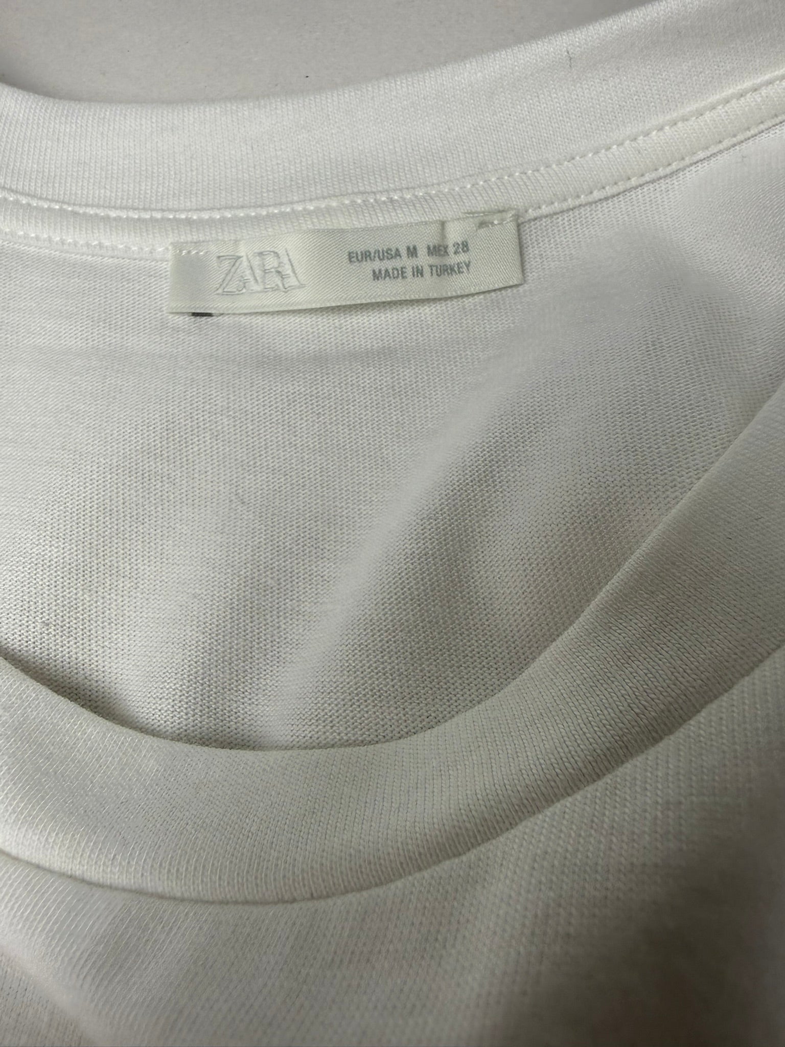 Zara Embroidered Ruffle Sleeve T-Shirt Size Medium