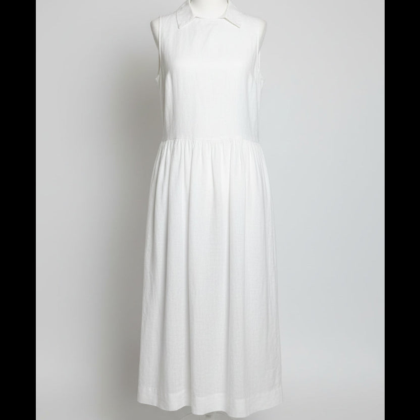 Frank & Eileen White Linen Sleeveless Dress Size Medium