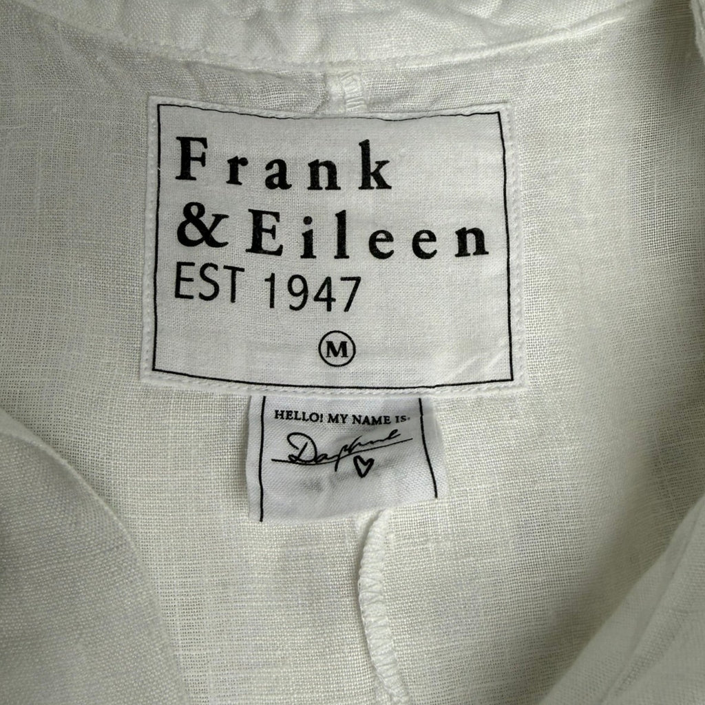 Frank & Eileen White Linen Sleeveless Dress Size Medium