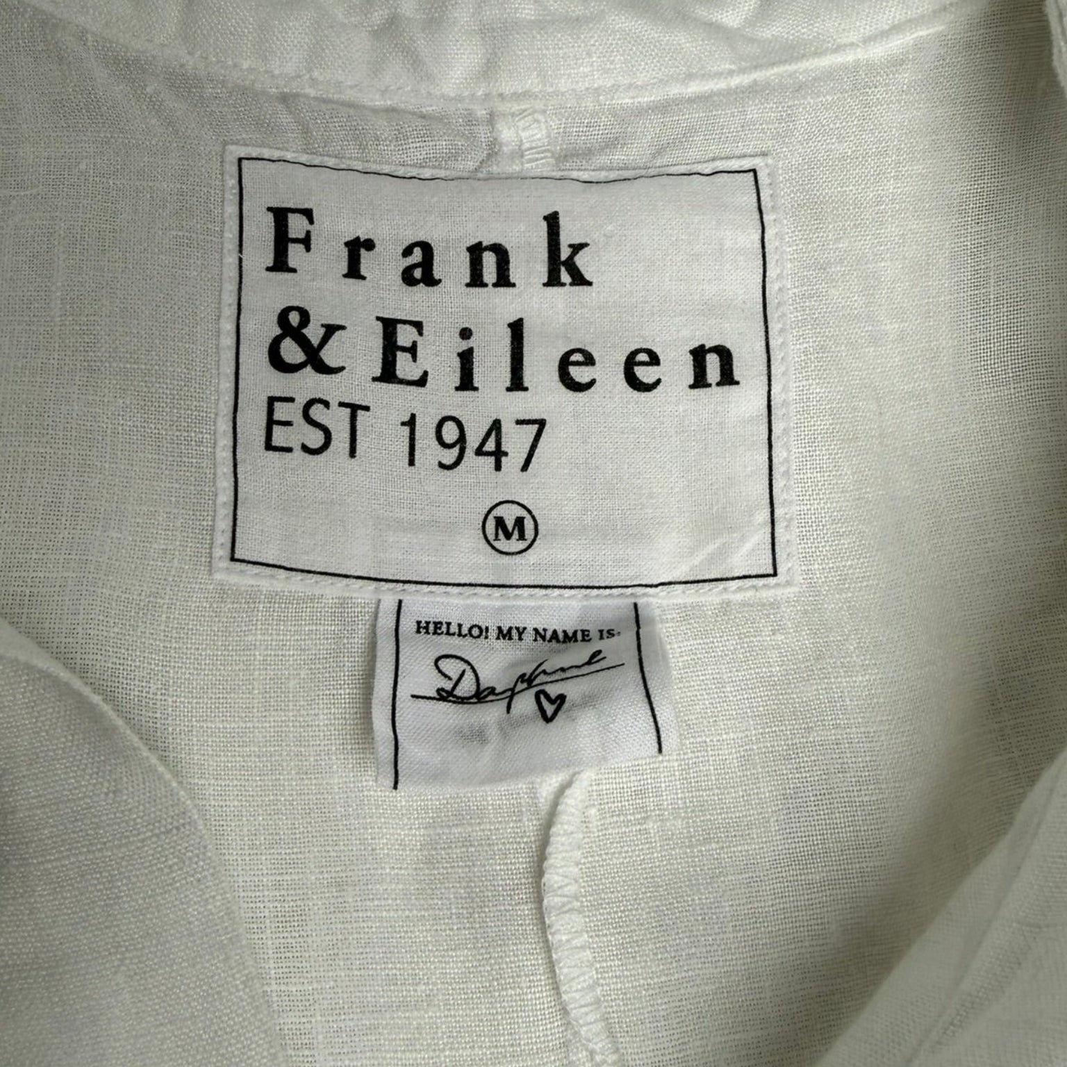 Frank & Eileen White Linen Sleeveless Dress Size Medium