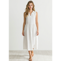Frank & Eileen White Linen Sleeveless Dress Size Medium