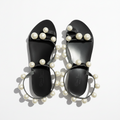 Leather Pearl Embellished Sandals Size 7.5