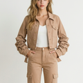 Alice & Olivia Jeans Ruched Sleeve Jacket Size Large