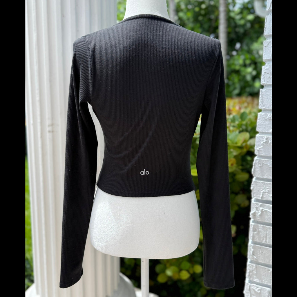 Alo Ribbed Zip-Up Top Size Medium
