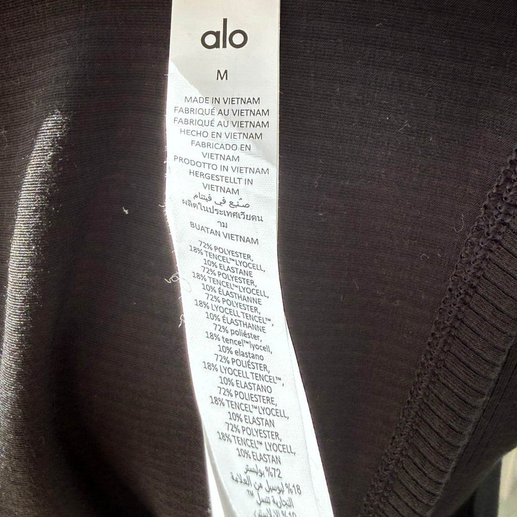 Alo Ribbed Zip-Up Top Size Medium