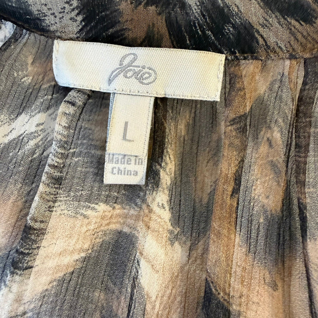 Joie Sheer Leopard Print Blouse Size Large