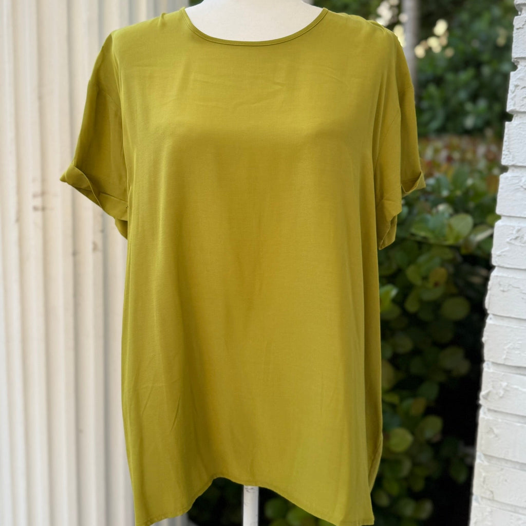 Indies Chartreuse Viscose Blouse Size Large