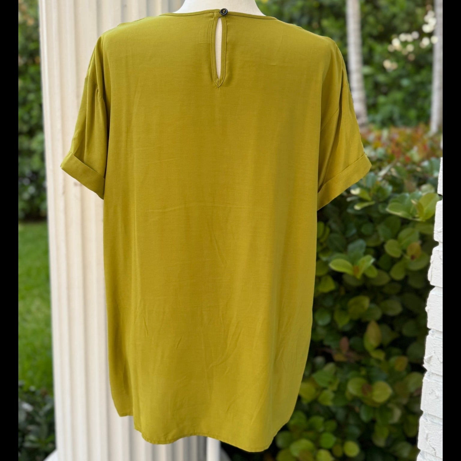 Indies Chartreuse Viscose Blouse Size Large