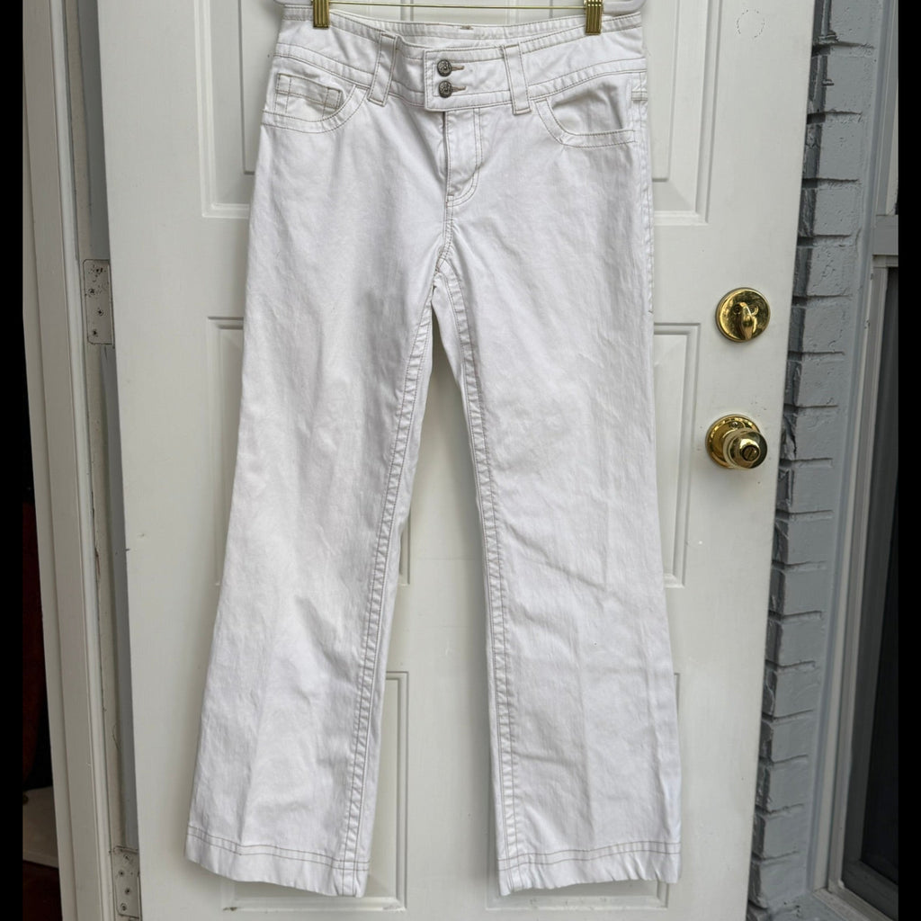 CAbi Jeans White MId-Rise Bootcut Denim Style 343L Size 10
