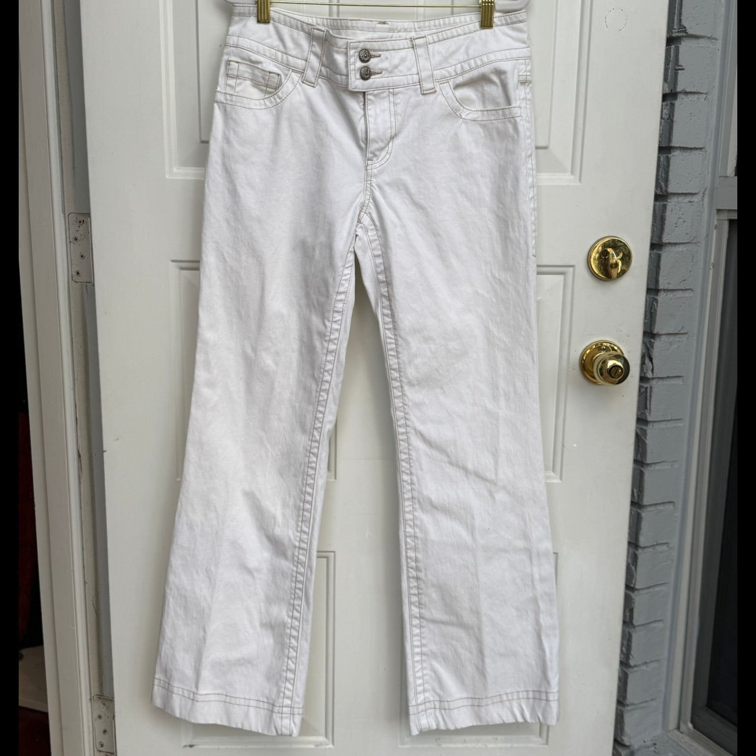 CAbi Jeans White MId-Rise Bootcut Denim Style 343L Size 10
