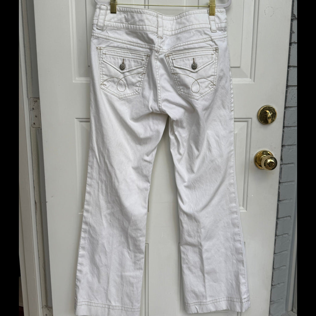 CAbi Jeans White MId-Rise Bootcut Denim Style 343L Size 10