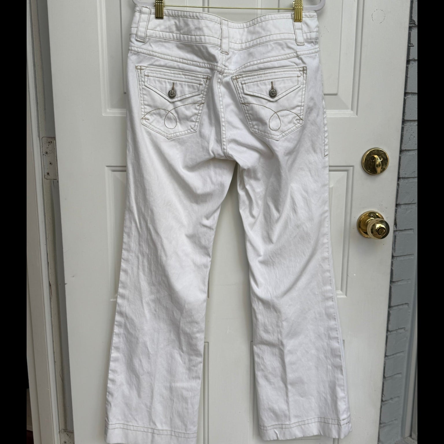 CAbi Jeans White MId-Rise Bootcut Denim Style 343L Size 10