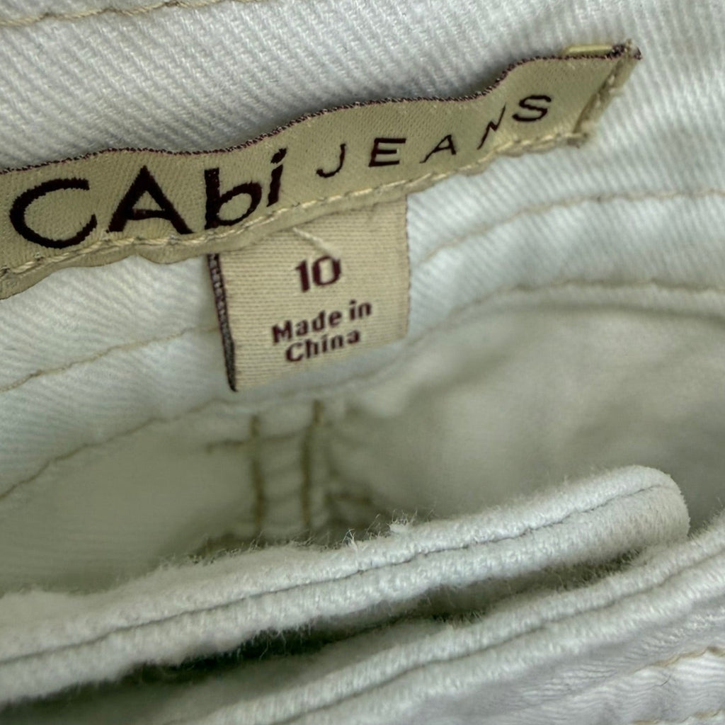 CAbi Jeans White MId-Rise Bootcut Denim Style 343L Size 10
