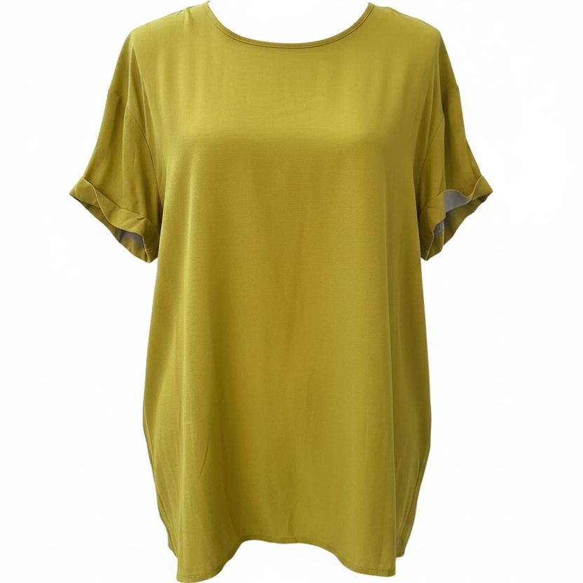 Indies Chartreuse Viscose Blouse Size Large