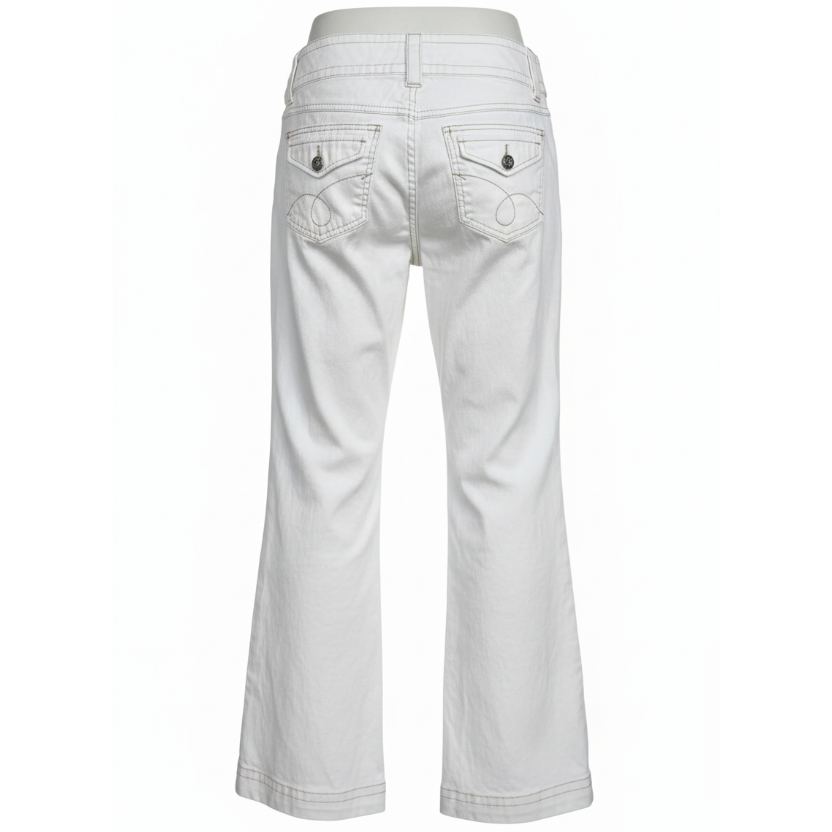 CAbi Jeans White MId-Rise Bootcut Denim Style 343L Size 10