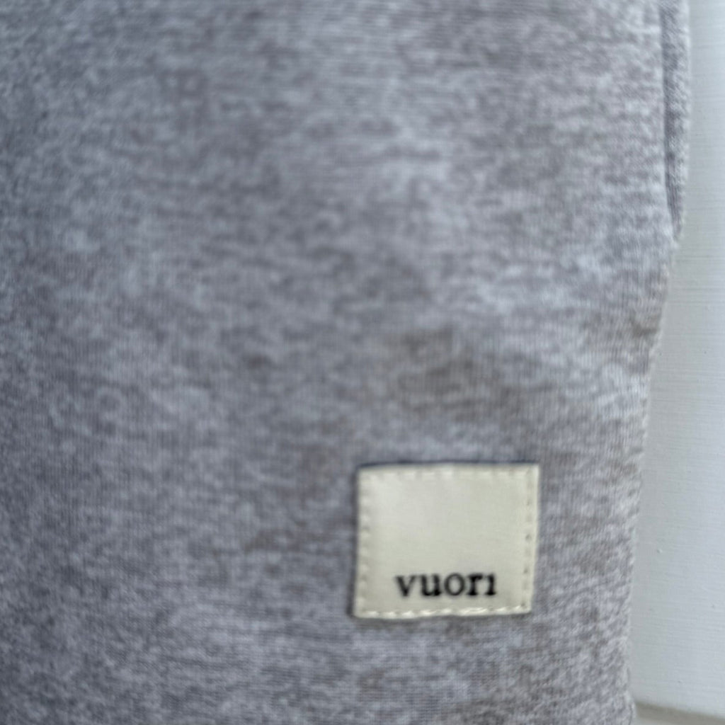 Vuori Short Sleeve Halo Crop Top - Pale Grey Heather- Size Small