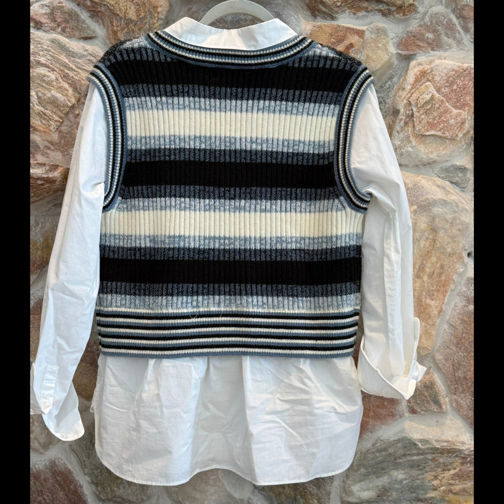 Elan Women's Layered-Look Vest Shirt Size Large (Runs Small)