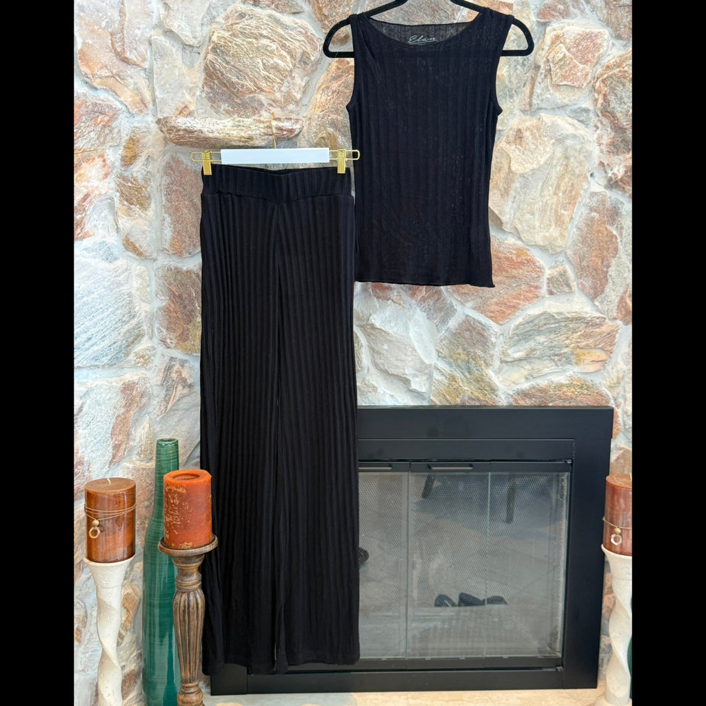 Elan Black Tank Top & Pant Set