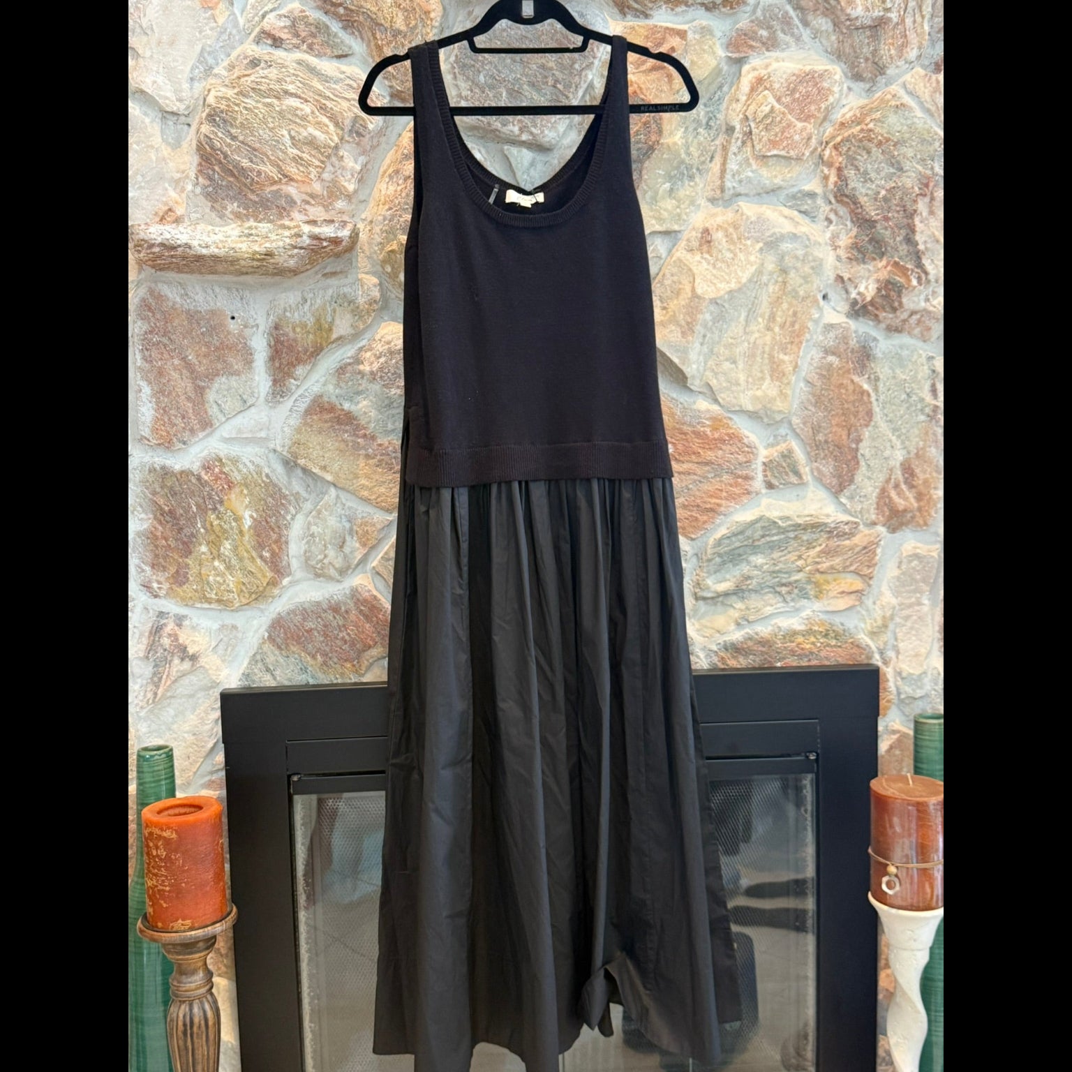 Elan Women's Mixed-Media Scoop-Neck Midi Sweater Dress Size Small