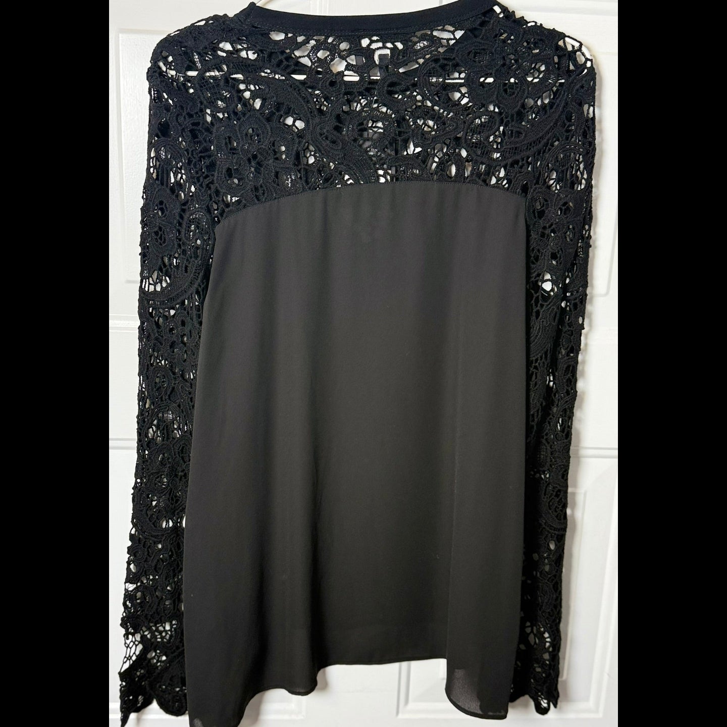 Atina Cristina Black Lace Overlay Top NWT Size XS