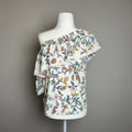 Atina Cristina Floral One Shoulder Ruffle NWT Size XS