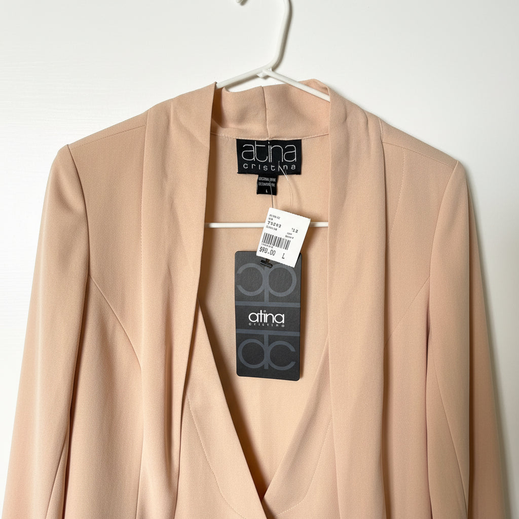 Atina Cristina Peach Tie Blouse NWT Size Large