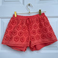 Atina Cristina Peach Eyelet Pull-On Shorts NWT Size XS