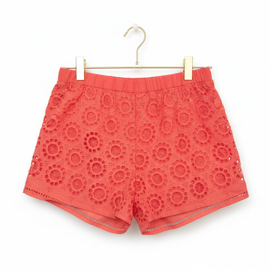 Atina Cristina Peach Eyelet Pull-On Shorts NWT Size XS
