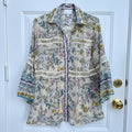 Atina Cristina Floral Lace Trimmed Blouse NWT Size XS