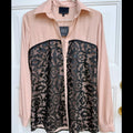 Atina Cristina Blush and Black Lace Blouse NWT Size XS