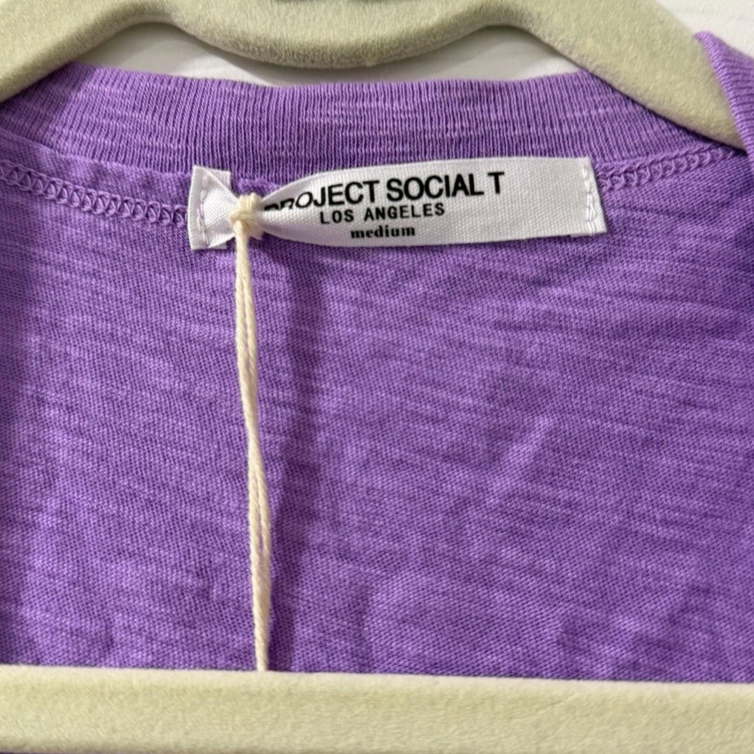 Project Social T Purple V-Neck, 100% Cotton Tank Top Size M