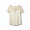 Atina Cristina Cream Lace Yoke Blouse NWT Size XS