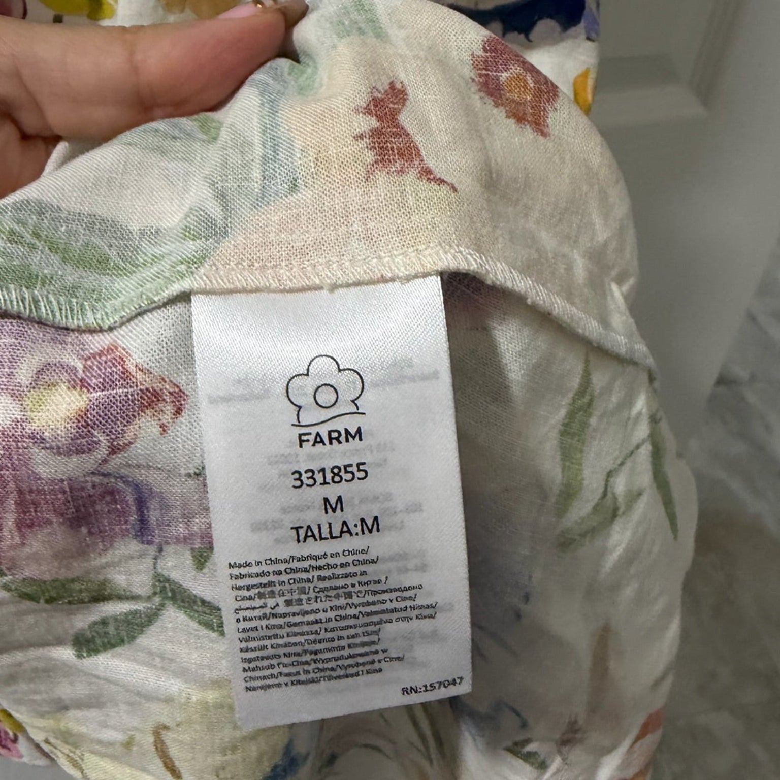 Farm Rio Floral Tiered Midi Dress Size M