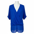Atina Cristina Royal Blue Chiffon Tunic NWT Size XS