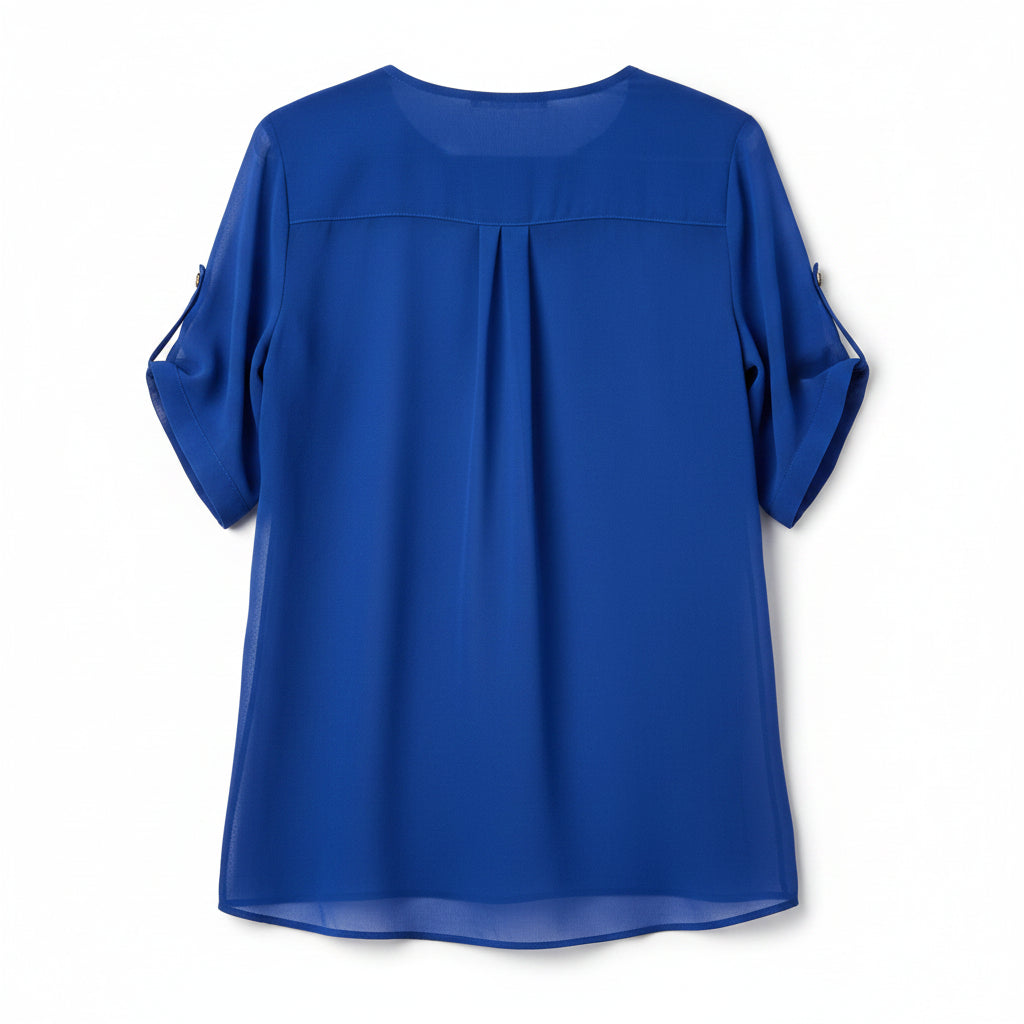 Atina Cristina Royal Blue Chiffon Tunic NWT Size XS