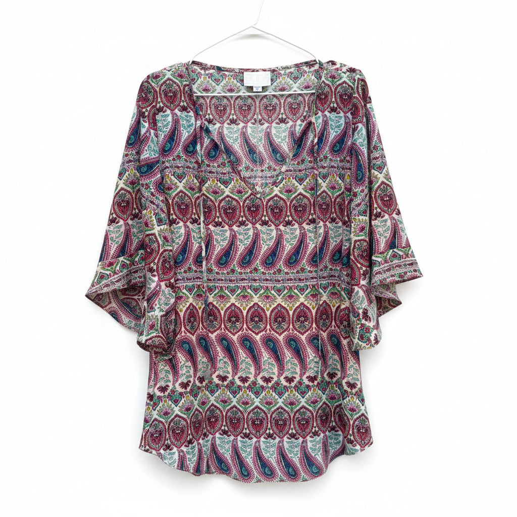 Atina Cristina Paisley Chiffon Tunic NWT Size XS