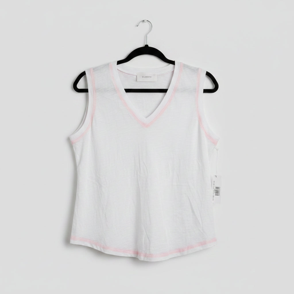 Six Fifty White V-Neck Tank Size M