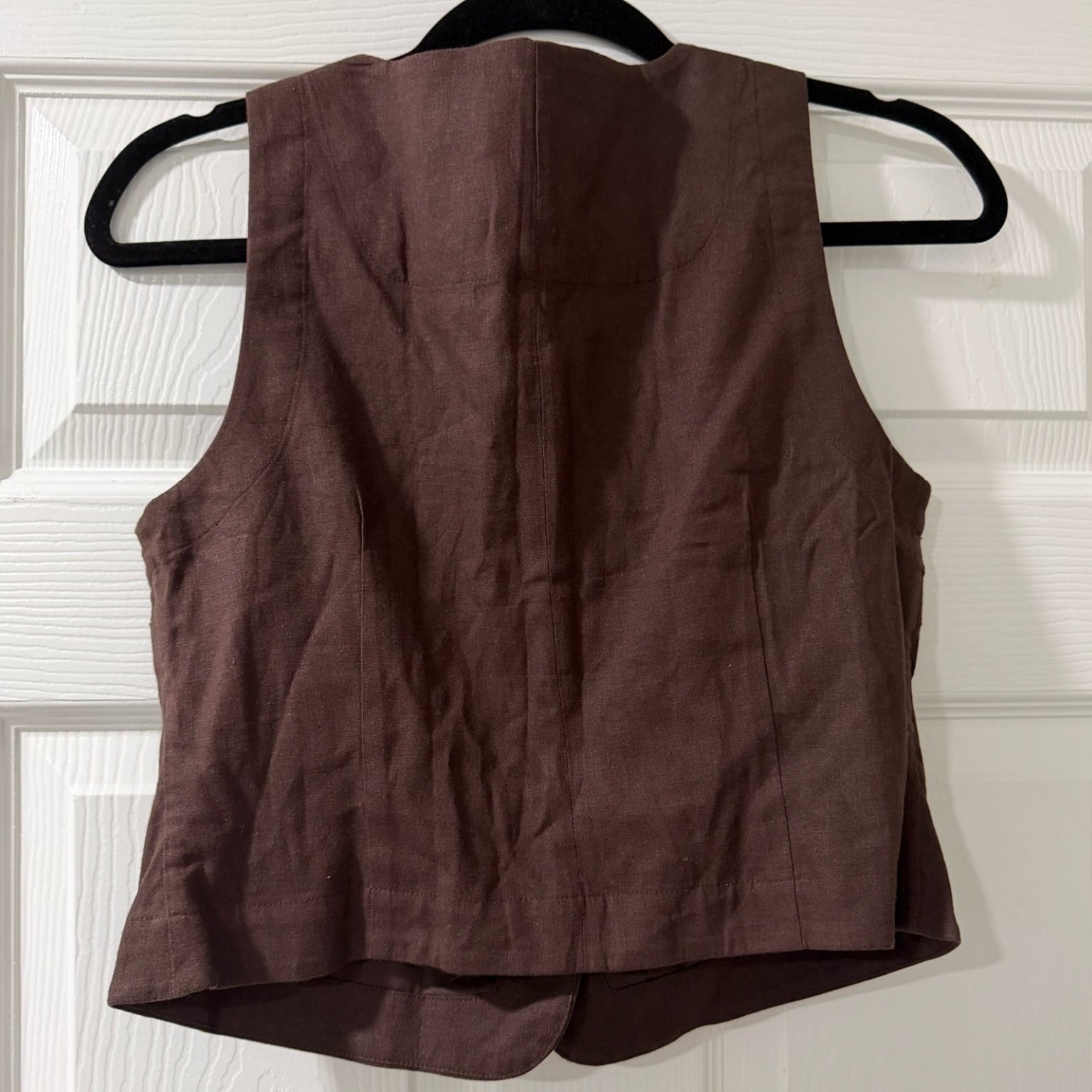 Banana Republic Brown Linen Blend Vest Size 6