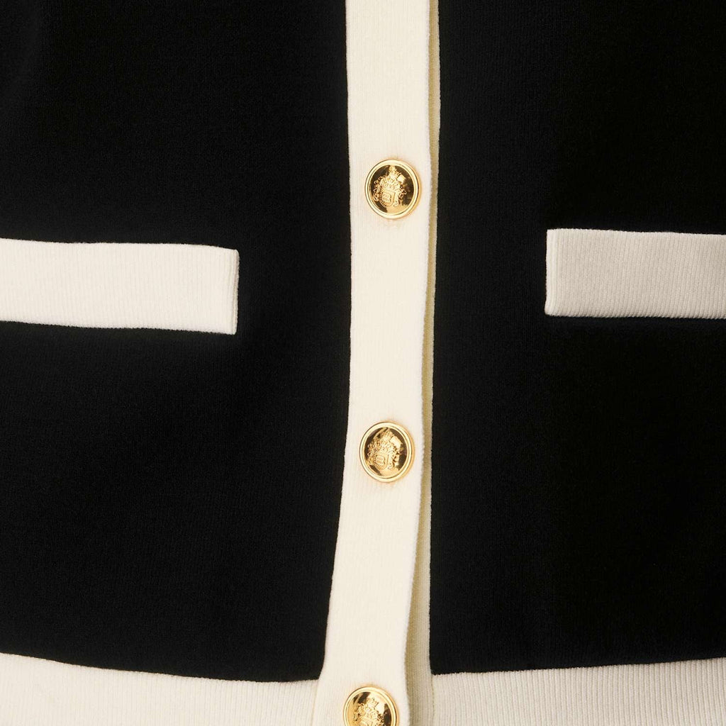 Babaton (Aritzia) Contrast Black with White Trim Knit Cardigan Size M