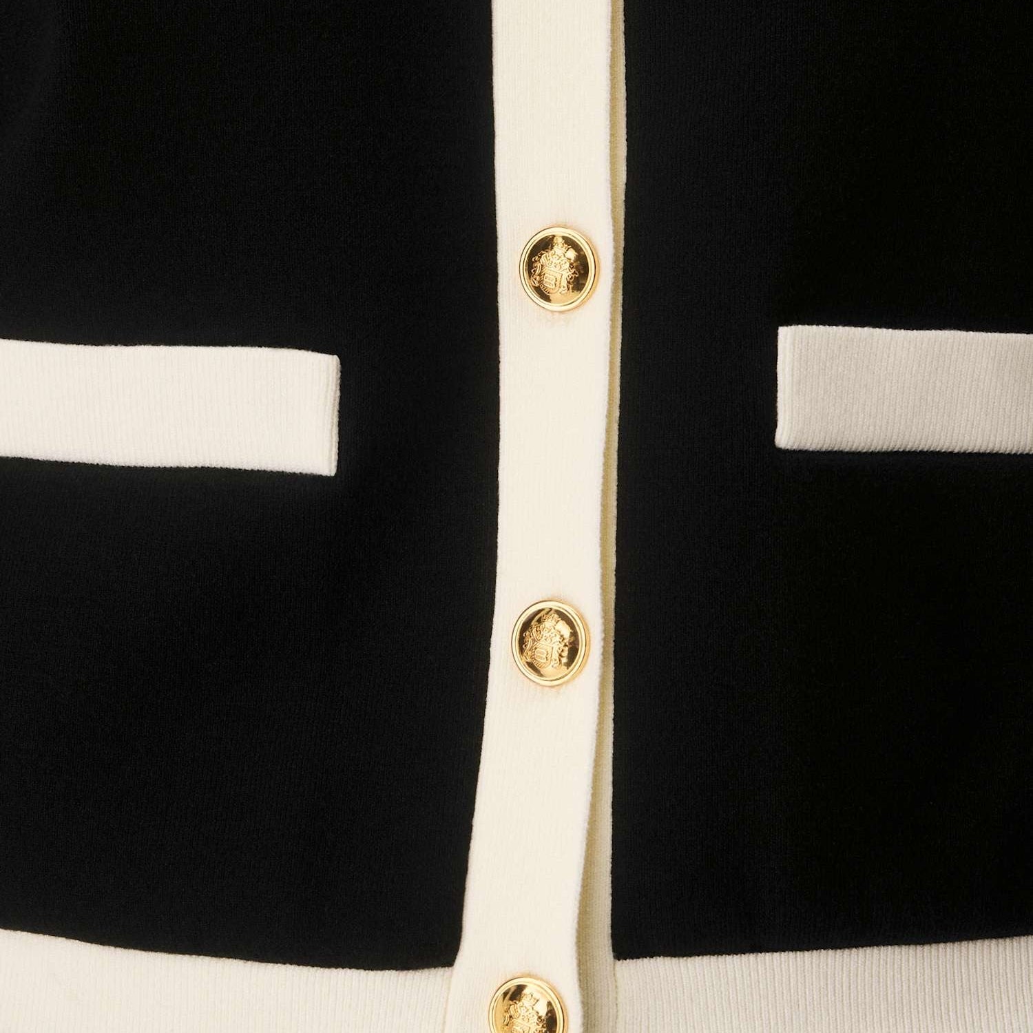 Babaton (Aritzia) Contrast Black with White Trim Knit Cardigan Size M