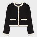 Babaton (Aritzia) Contrast Black with White Trim Knit Cardigan Size M