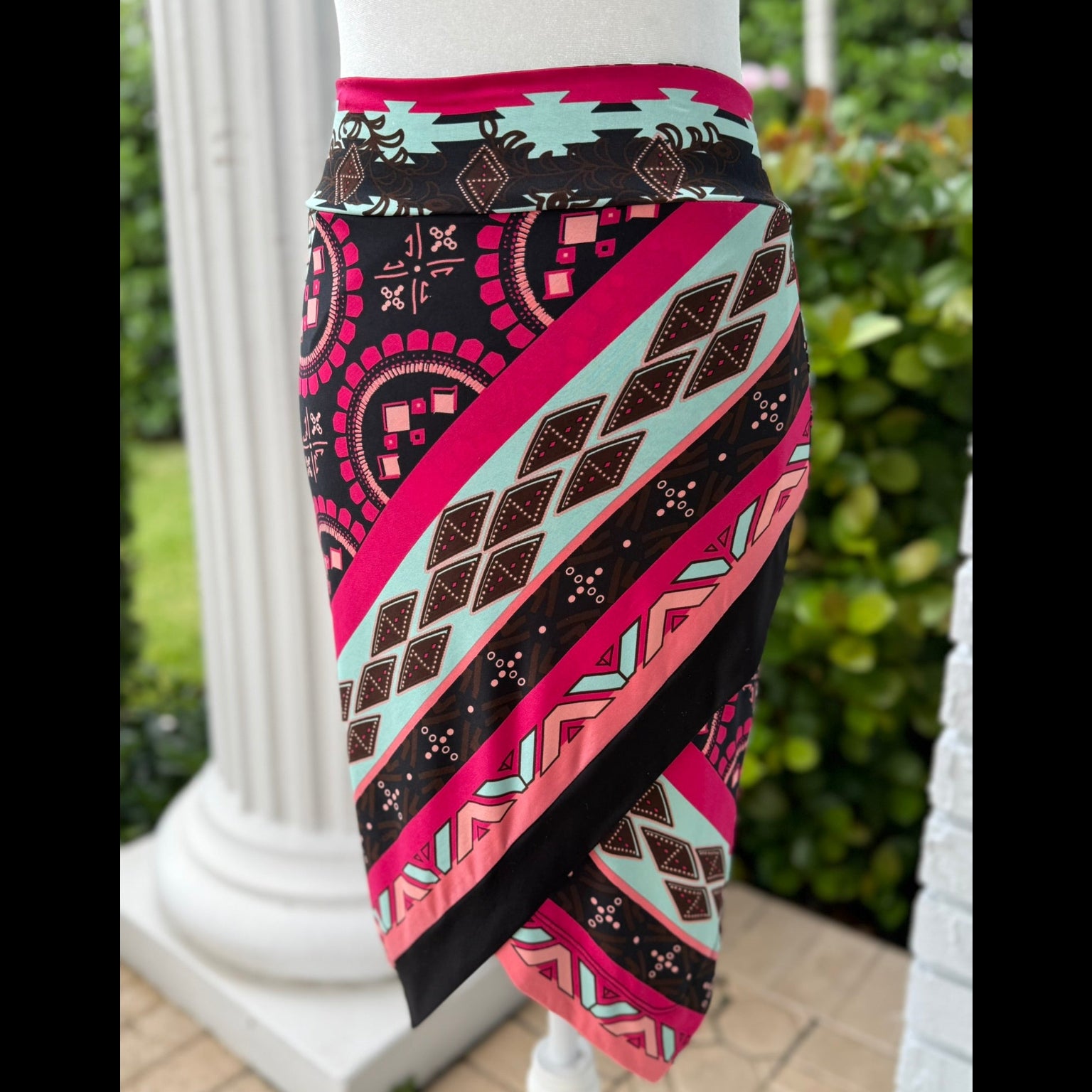 Analili Geometric Print Midi Skirt  Size XS