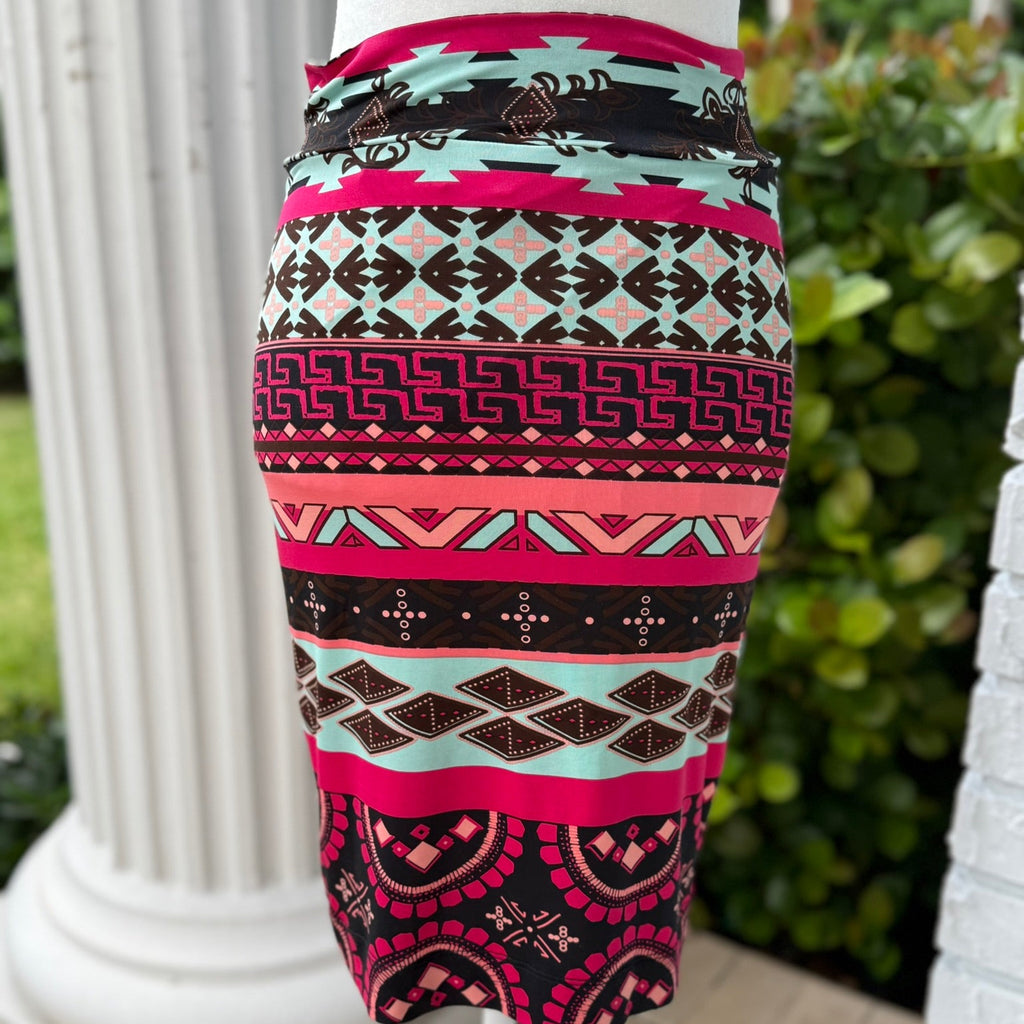 Analili Geometric Print Midi Skirt  Size XS