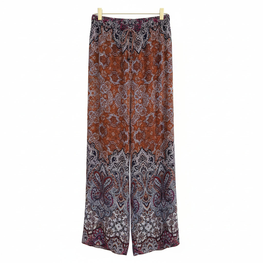 Atina Cristina Paisley Wide Leg Pull On Pants NWT Size XS
