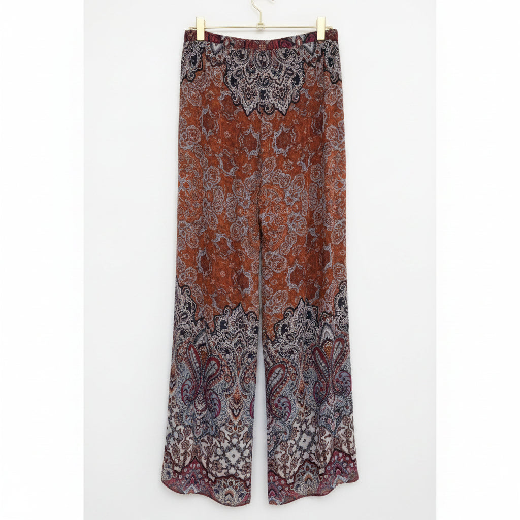 Atina Cristina Paisley Wide Leg Pull On Pants NWT Size XS
