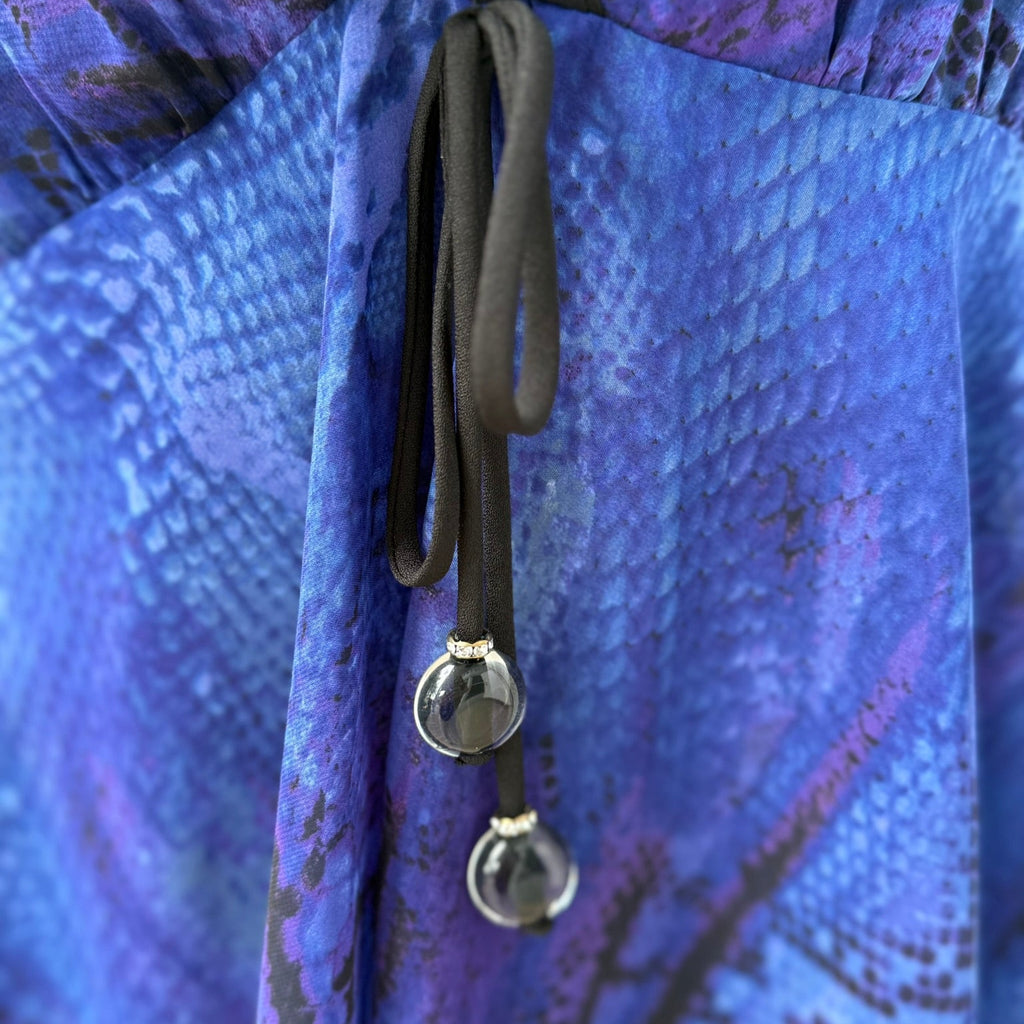 Analili Blue Snakeskin Print Halter Top NWT Size XS