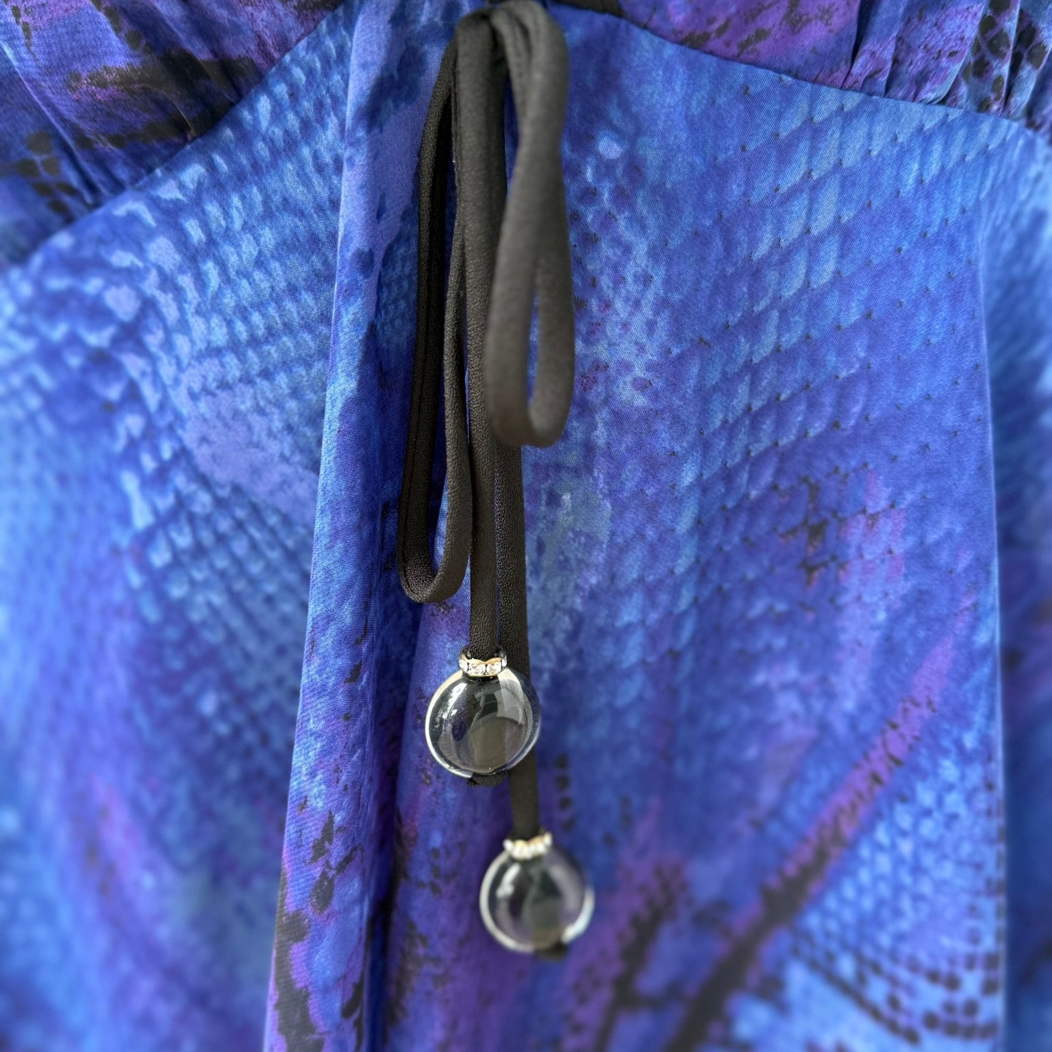 Analili Blue Snakeskin Print Halter Top NWT Size XS