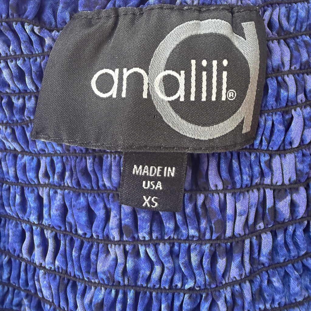 Analili Blue Snakeskin Print Halter Top NWT Size XS