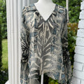 Analili Animal Print V-Neck Blouse NWT Size Large